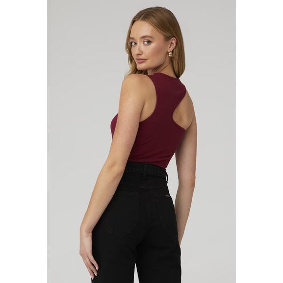 NWT ASTR X Fashionpass Valley Bodysuit Burgundy Cut Out Shell Party Size M - Picture 2 of 8